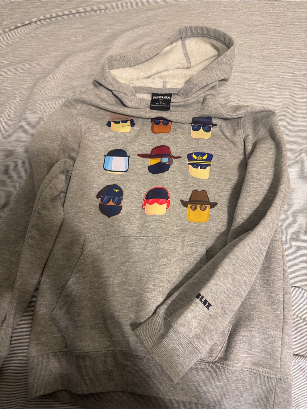 Roblox Kids' Grey Hooded Sweatshirt with Character Icons